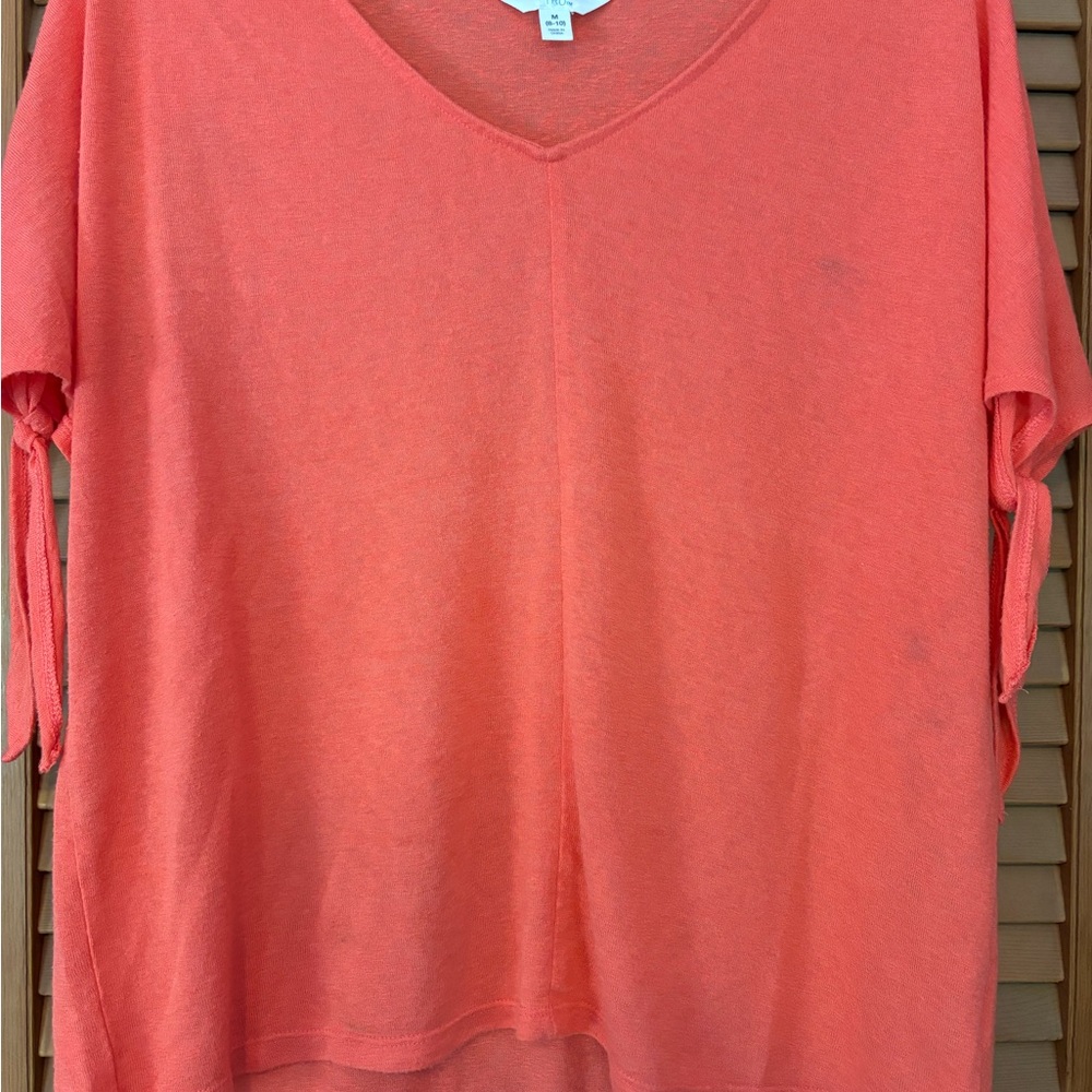 Time and Tru Coral Tie-Sleeve Blouse